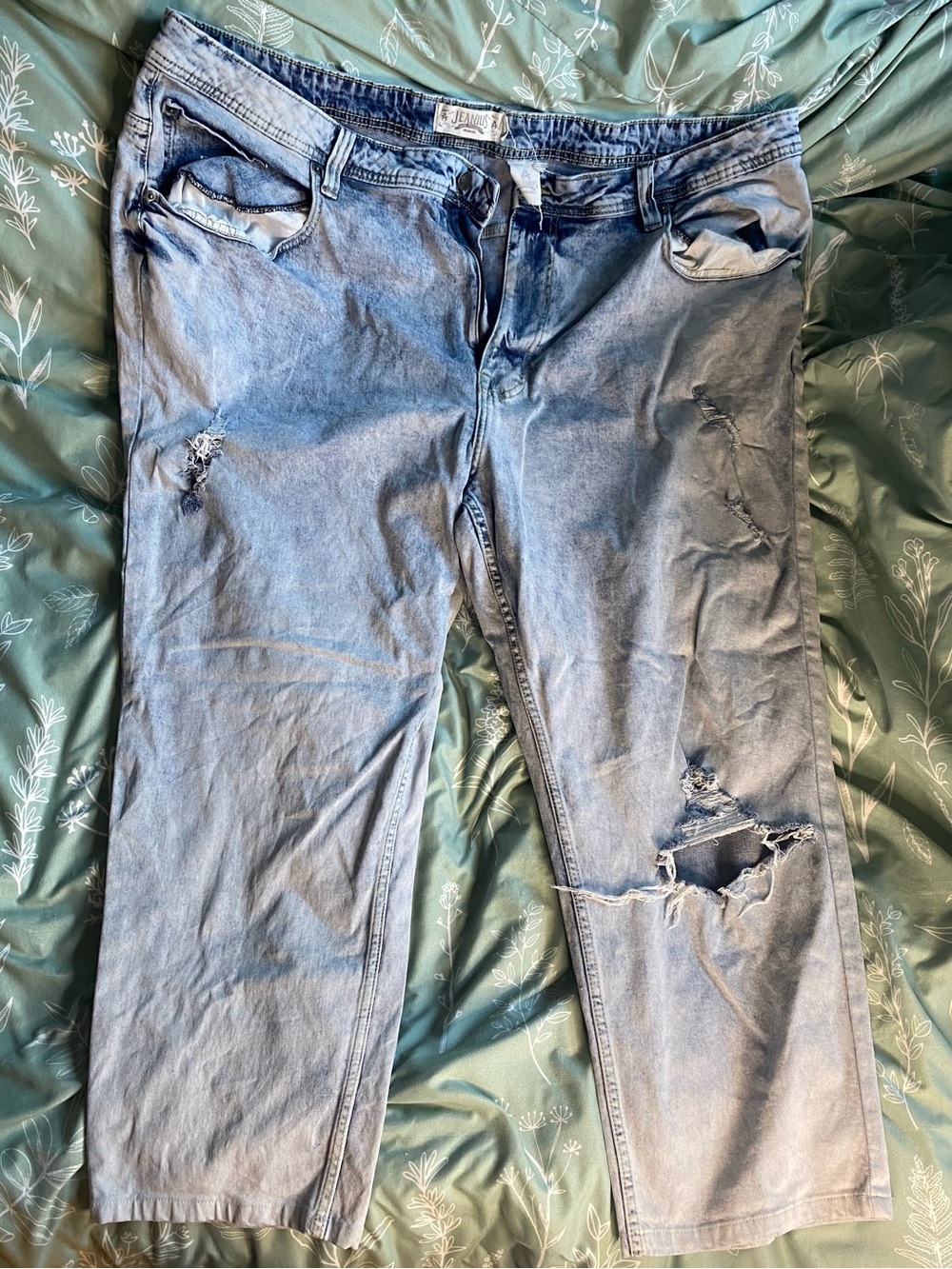 Slim Men's Distressed Light Blue Jeans